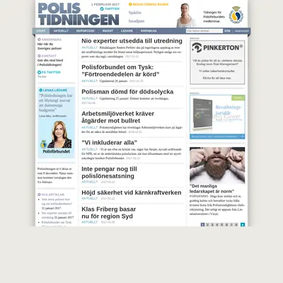 Polistidningens nyhetsbrev startsida 2017