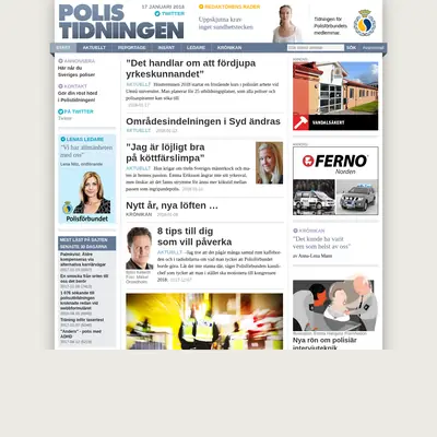 Polistidningens nyhetsbrev startsida 2018