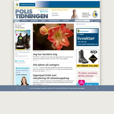 Polistidningens nyhetsbrev startsida 2019