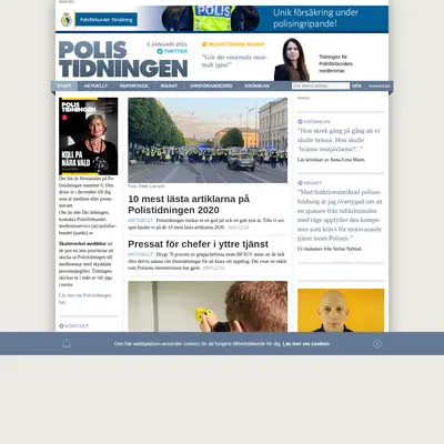 Polistidningens nyhetsbrev startsida 2021