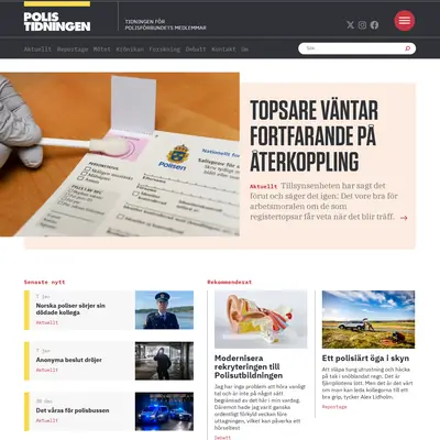 Polistidningens nyhetsbrev startsida 2025