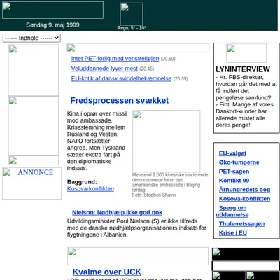 politiken.se startsida 1999