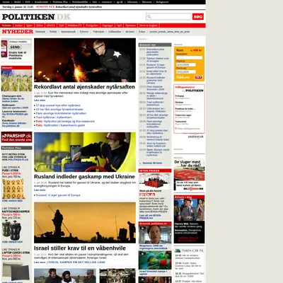 politiken.se startsida 2009