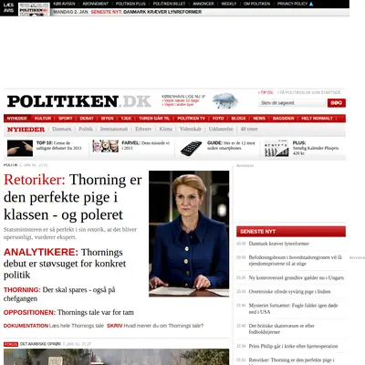 politiken.se startsida 2012