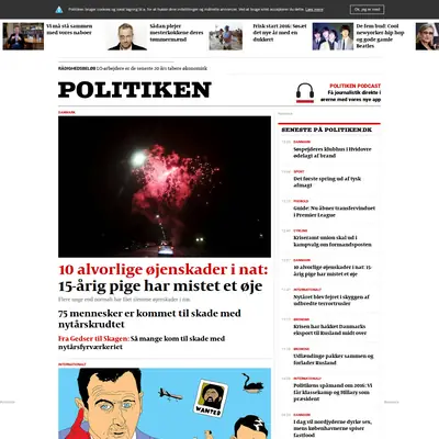 politiken.se startsida 2016