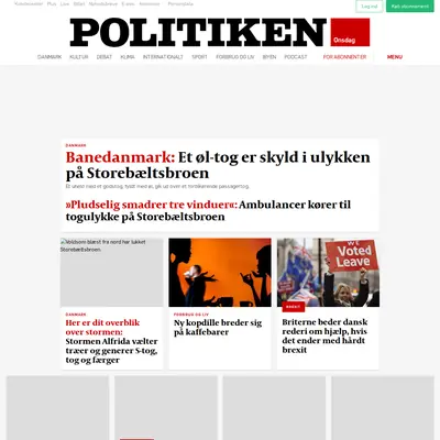 politiken.se startsida 2019