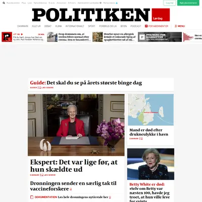 politiken.se startsida 2022