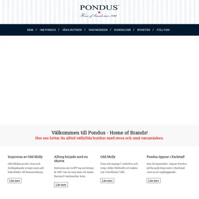 PONDUS startsida 2016