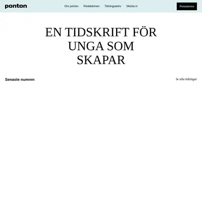 PONTON startsida 2025