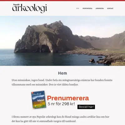 Populär Arkeologi startsida 2017