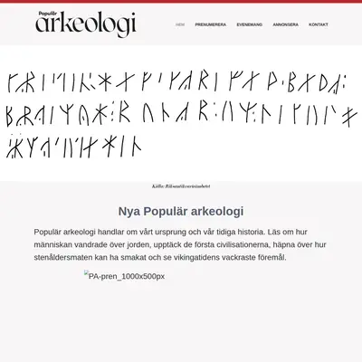 Populär Arkeologi startsida 2018