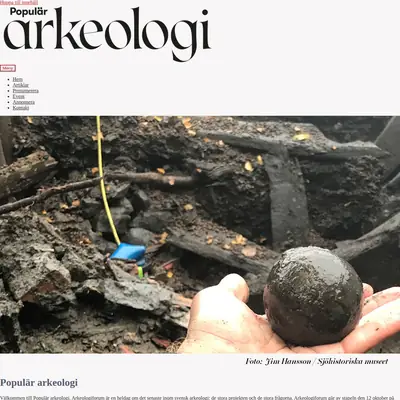 Populär Arkeologi startsida 2019