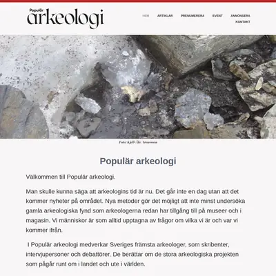 Populär Arkeologi startsida 2020