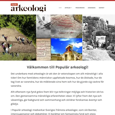 Populär Arkeologi startsida 2022