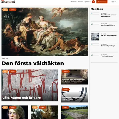 Populär Arkeologi startsida 2025