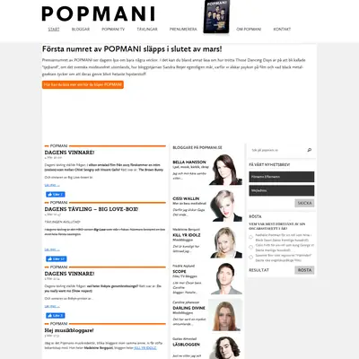 popmani.se startsida 2011