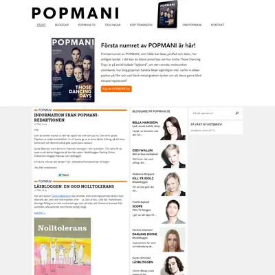 popmani.se startsida 2012