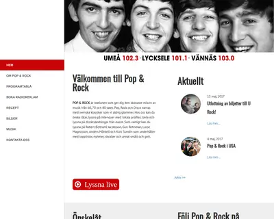 Pop och Rock Umeå startsida 2017