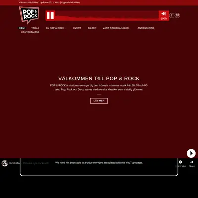 Pop och Rock Umeå startsida 2019