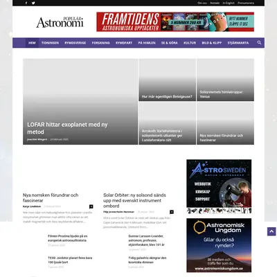 Populär astronomi startsida 2020