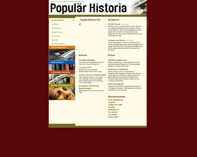 POPULÄR HISTORIA startsida 2002