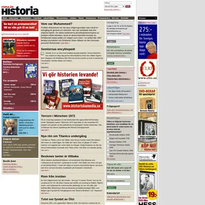 POPULÄR HISTORIA startsida 2006