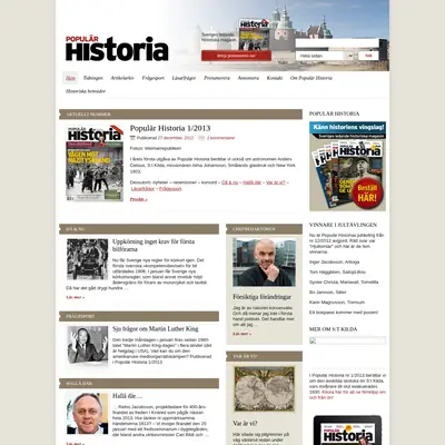 POPULÄR HISTORIA startsida 2013