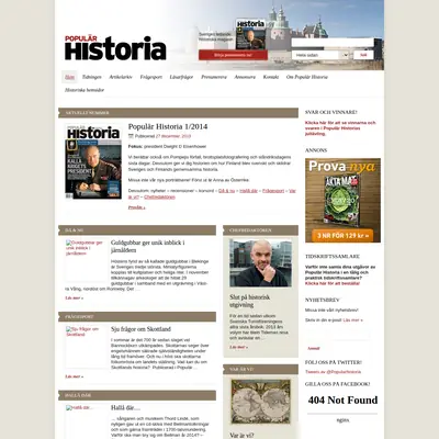 POPULÄR HISTORIA startsida 2014