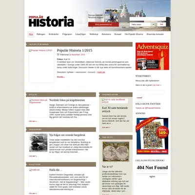 POPULÄR HISTORIA startsida 2015