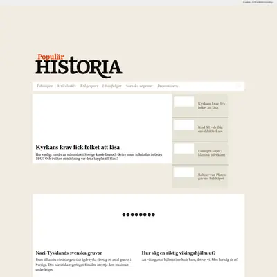 POPULÄR HISTORIA startsida 2018