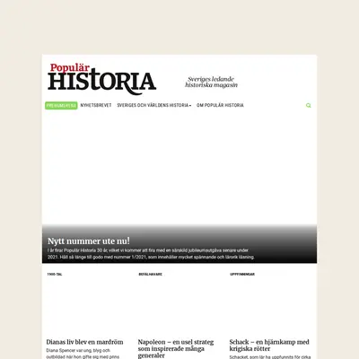 POPULÄR HISTORIA startsida 2021