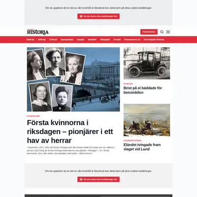 POPULÄR HISTORIA startsida 2022