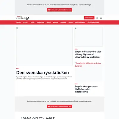 POPULÄR HISTORIA startsida 2023