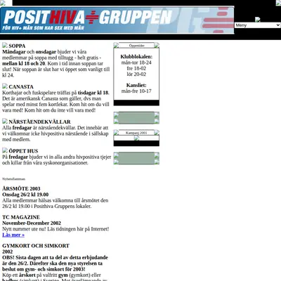 Posithiva Nyheter startsida 2003