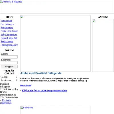 PRAKTISKT BÅTÄGANDE startsida 2003