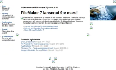 PREMIUM startsida 2004