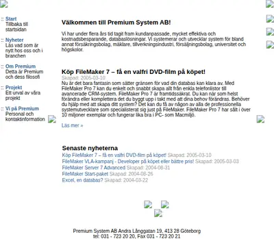 PREMIUM startsida 2005