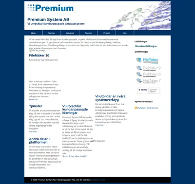 PREMIUM startsida 2009