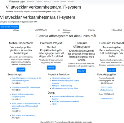 PREMIUM startsida 2019