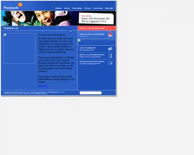 www.pressbyran.se startsida 2004