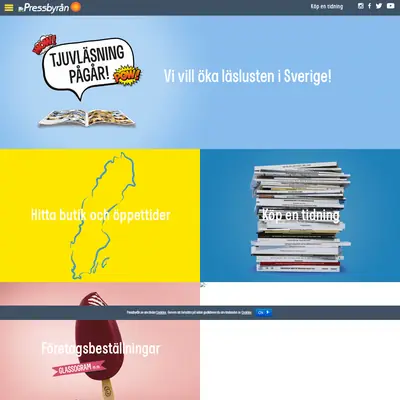 www.pressbyran.se startsida 2018