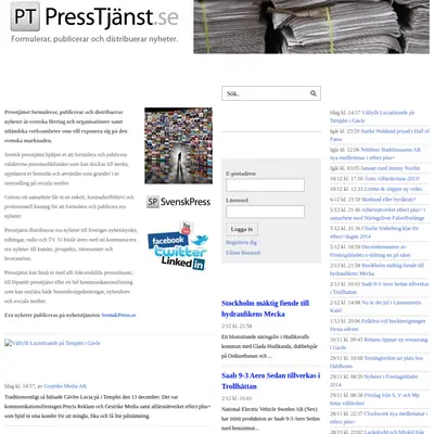 www.presstjanst.com startsida 2013