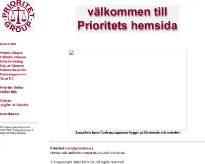 www.prioritet.se startsida 2003