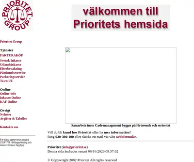 www.prioritet.se startsida 2004