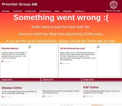 www.prioritet.se startsida 2008