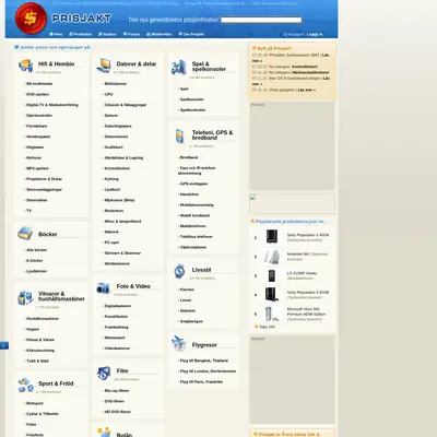 prisjakt.nu startsida 2008