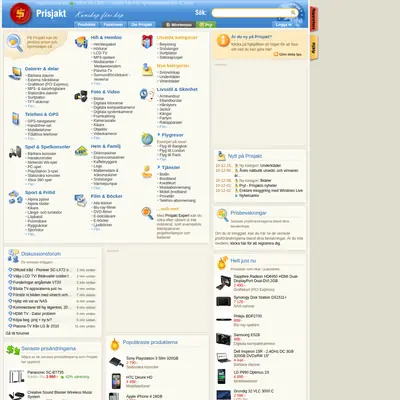 prisjakt.nu startsida 2011