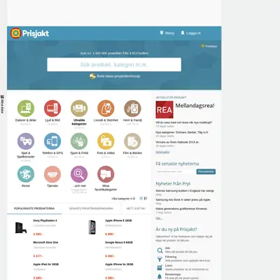 prisjakt.nu startsida 2015