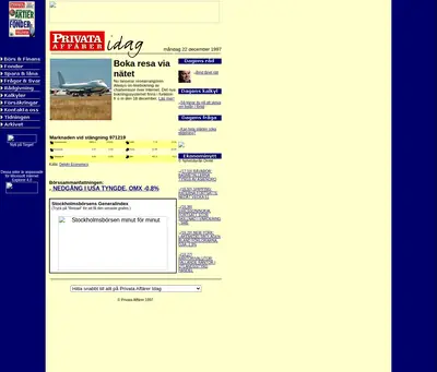Privata Affärer startsida 1997
