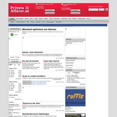 Privata Affärer startsida 2010